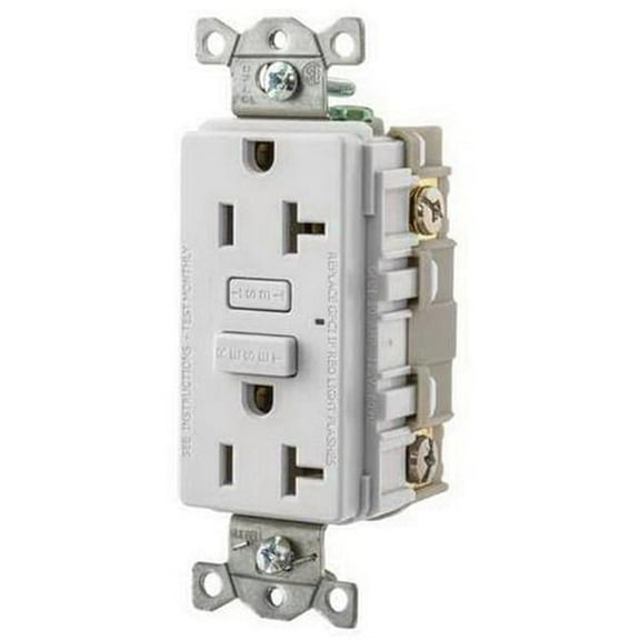 Cooper Wiring Device GF20W Hubbell-Pro Residential Autoguard Self-Test GFCI Receptacle -20A, White