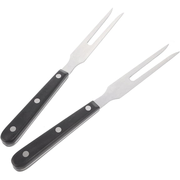 Set of 2 Long Handle BBQ Skewers Stainless Steel Barbecue Forks for Roasting Sticks