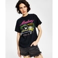 thumbnail image 3 of Junk Food Women's Cotton Mustang Graphic Print T-Shirt Black Size X-Large, 3 of 3