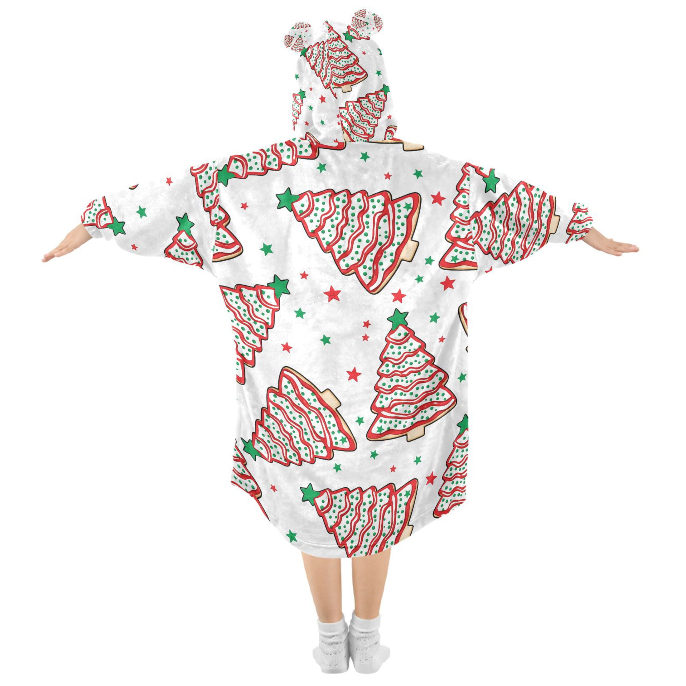 joogoo Wearable Blanket Hoodie for Christmas Tree Cakes Oversized Sherpa Hooded 3-14 YR M
