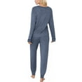 thumbnail image 5 of UVN Pajamas Sets for Women Long Sleeve Button Down Tops and Pants 2 Piece Outfit Fall Sleepwear Pjs Lounge Sets with Pockets, 5 of 9