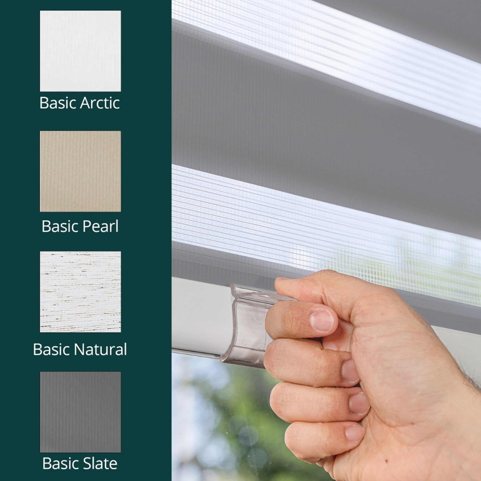 CHICOLOGY Zebra Roller Shades | Room Darkening | Basic Slate |36"W X 64"H| Dual Layer Light Filtering Blinds | Cordless Window Shades for Home & Office | Easy Install