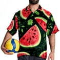 thumbnail image 4 of Watermelon Men's Printed Casual Button Down Short Sleeve Beach Shirts, 4 of 6