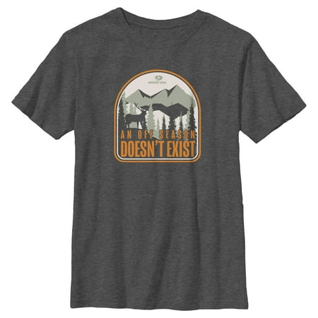 Boy s Mossy Oak An Off Season Doesn t Exist Graphic Tee Charcoal Heather Small