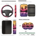 thumbnail image 7 of Binienty Tropical Palm Tree Car Seat Covers Front And Rear with Auto Steering Wheel Cover Armrest Cushion Pad Headrest Covers Seat Belt Pads Automotive Interior Accessories Set 14 Pack, 7 of 7