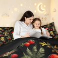 thumbnail image 4 of Homewish Boho Plant Mushrooms Queen Comforter Set,Vintage Botanical Comforter Sets Queen,Black,Black Reversible,3pcs,1 Comforter and 2 Pillowcases, 4 of 7