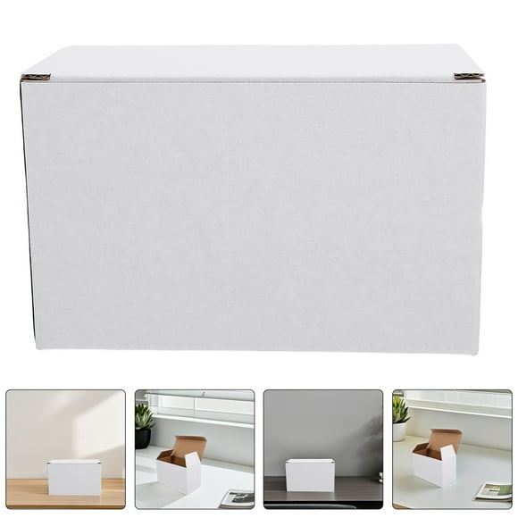 HIAKDOFT 5Pcs White Recyclable Corrugated Cardboard Boxes for Moving Mailing and Storage