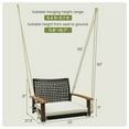 thumbnail image 3 of Costway Outdoor Single Swing Chair Bench 1-Person Rattan Porch Swing with Cushion, 3 of 9