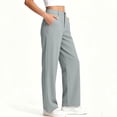 thumbnail image 6 of FAIWAD Girls Dress Uniform Pants Wide Leg High Waisted Trousers Kids Casual Button School Pants, 6 of 8