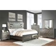 thumbnail image 1 of Contemporary Style 6pc Charcoal Finish Queen Size Storage Bed w LED Dresser Mirror Nightstand Chest Set Wooden Bedroom Furniture, 1 of 5