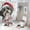 style-573, variant on Personalized Pet's Photo + Name 4Pcs Shower Curtain Set with Rugs with Non-Slip Rugs Toilet Lid Cover And Bath Mat Santa Hat Dog Waterproof Personality Pattern Bath Curtain for Bathroom Decor
