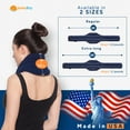 thumbnail image 4 of Sunny Bay Microwave Heating Pad, Microwavable Heated Neck and Shoulder Wrap, Hands-Free Weighted Moist Hot or Cool Pack, Soft Fleece Cover and Flaxseed Filling, 26x7 Long-Length, Blue, 4 of 9