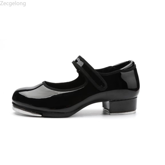 Zecgelong Girls Low Heel Tap Dance Shoes Little Kid Big Kid 5-12 Years Hook Loop Anti Breathable Footwear