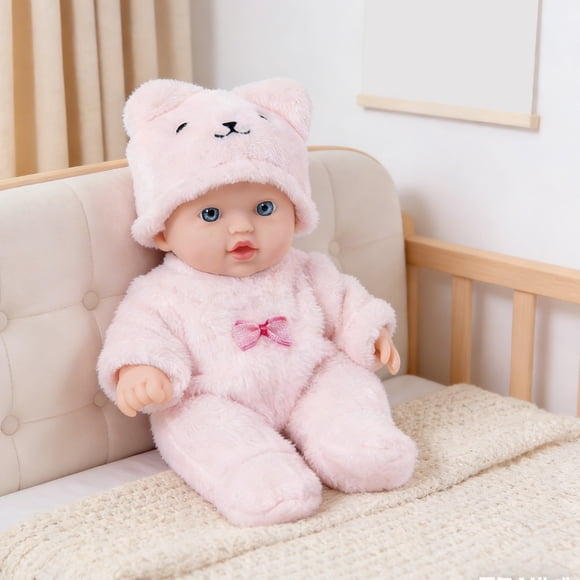 karymi Realistic Soft Body Dolls, 10 Inch Soft Doll with Outfits, PVC Play House Toys, Safe No Detachable Parts, Cute Bear Costume, Gift Idea Gift Ideas