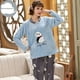 thumbnail image 3 of Pijama cálido de franela para Mujer, conjunto de pijama con estampado de dibujos animados, jersey de lana Coral, trajes para el hogar, 3XL, invierno, 3 of 4