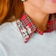 thumbnail image 4 of Collar Falso Blusa/camisa de mujer con cuello desmontable de pedrería a cuadros blancos navideños (1 unidad). Rkxzt, 4 of 9