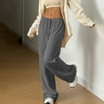thumbnail image 4 of Dagugfen Sweatpants for Women Loose Comfy Elastic Waist Drawstring Pants with Pockets Running Workout Solid Color, 4 of 8