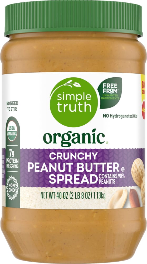 Simple Truth Peanut Butter Crunchy No Stir 40 oz - 3 Pack