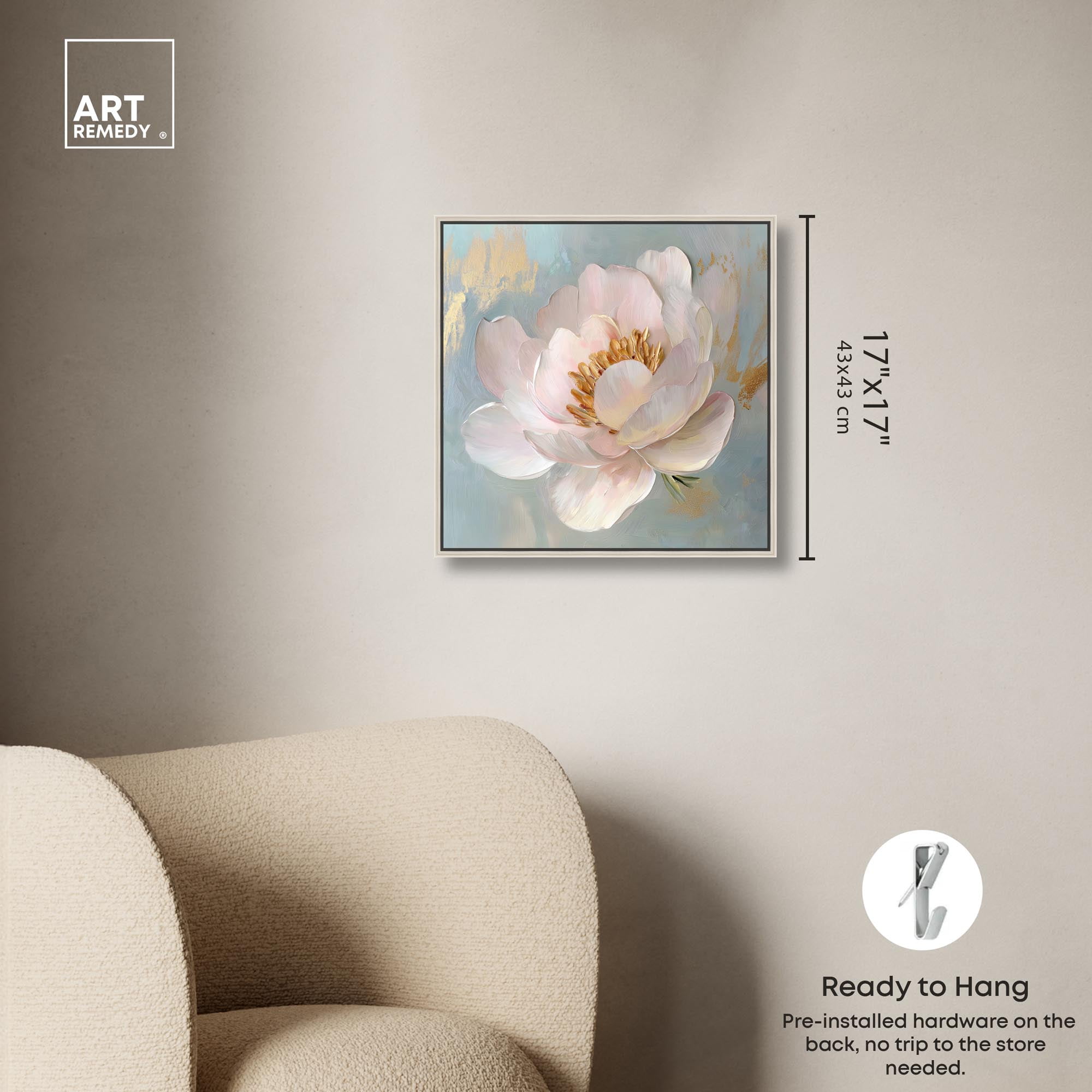 Whispers of a Golden Dawn Canvas Flower Art by Art Remedy, Silver Frame, 16" x 16"