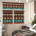 thumbnail image 4 of Aztec Tribal Kitchen Curtain Valance Set 3PCS Window Curtain Tiers and Valance Set Farmhouse Vintage Kitchen Tiers and Valance Set, 4 of 5