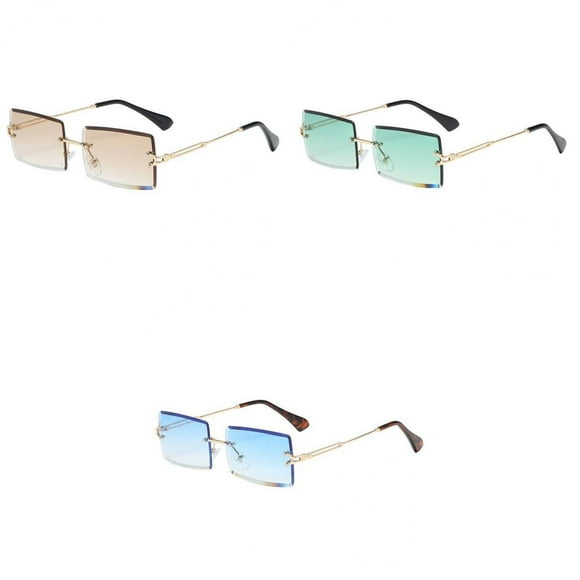 De Sol Sin Montura Rectangular Elegante 3x Sombras De Lentes Teñidas Sunnimix gafas de sol cuadradas sin montura