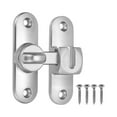 thumbnail image 1 of Pestillo de puerta de granero de 90/180 grados, pestillo deslizante, plata 1 paquete, 1 of 6