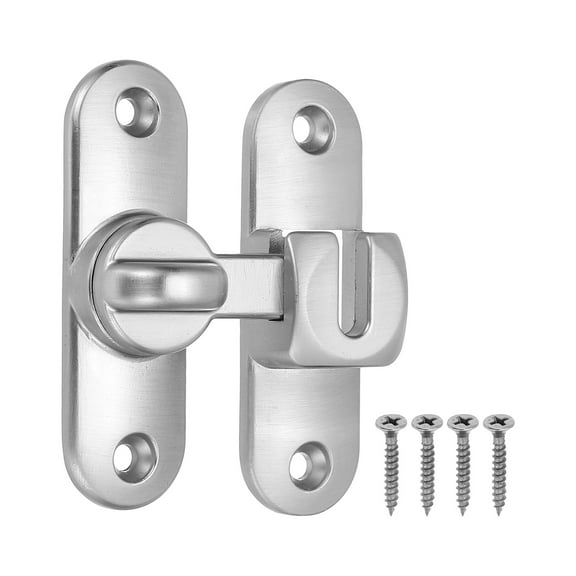 90/180 Degree Barn Door Latch, Flip Sliding Door Latch, Silver 1 Pack