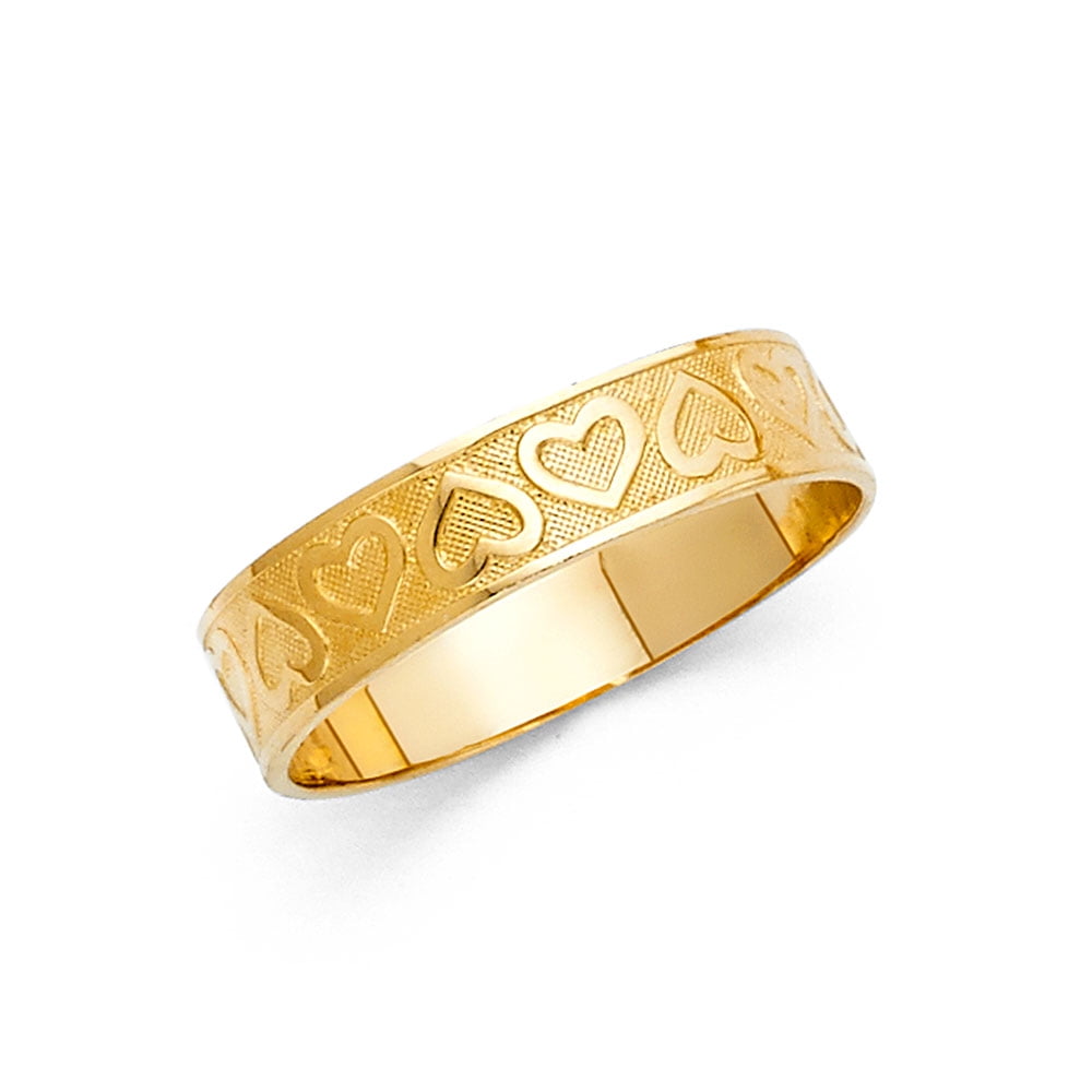 Ioka 14K Solid Yellow Gold CZ Heart Fancy Ring 