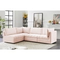 thumbnail image 4 of Meridian Furniture Jacob Pink Velvet Modular Sectional, 4 of 15