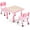 Pink, variant on UNICOO® Kids Height Adjustable Three-Piece Study Table and 2 Chairs Set, Plastic, Children Art Table with 2 Seats, Multipurpose Activity Table for Kids 2-10 Years Old (Maple Top with Maple Border)