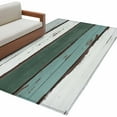 thumbnail image 6 of Green Gray White Area Rug 4x6 Washable Rug Non Slip Country Vintage Gradient Wooden Plank Large Area Rug Indoor Floor Carpet for Entryway Bedroom Kitchen Living Room Home Office Dining Room Nursery, 6 of 8