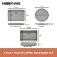 thumbnail image 4 of Farberware Bakeware 4 Pcs Nonstick Toaster Oven Pan Set, Dishwasher Safe and Oven Safe to 450°F, Gray, 4 of 11