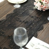 Efavormart Premium Black Lace Table Runner 15"x117" with Scalloped ...