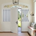 thumbnail image 2 of Blue Beige Door Curtains for Door Window, French Sidelight Front Back Door Curtains With Tieback, Modern Abstract Gradient Vertical Stripes Kitchen Rod Pocket Drapes Panel, 54"x40", 2 of 5