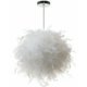 thumbnail image 5 of Lámpara colgante de techo con plumas de diseño elegante, iluminación suave para sala de estar, comedor, pasillos, dormitorios, plumas de pavo blancas de 30 cm con anillo de reducción, 5 of 5
