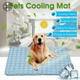 thumbnail image 4 of Luxtrada Pet Dog Self Cooling Mat Pad Ice Silk Mat Pet Cooling Non Sticking Blanket Keep Pets Summer Cool Comfort for Cats and Dogs Home (Blue,Size M), 4 of 10