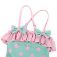 thumbnail image 6 of Hienoo Girl's Ruffle One-Piece Swimsuit with Hat Cute Dot Print UPF50+ Bathing Suit, 6 of 8