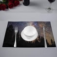 thumbnail image 3 of MKHERT Forest Tree in Galaxy Stary Night Sky Placemats Table Mats for Dining Room Kitchen Table Decoration 12x18 inch,Set of 6, 3 of 4