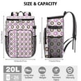 thumbnail image 3 of Cartoon Donut Print Cooler Backpack, Waterproof Insulated Bag for Sweet Foodies and Travelers, 3 of 6