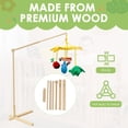 thumbnail image 2 of Wood Floor Standing Crib Mobile Arm Movable Baby Mobile Holder 153.5cm Height Nursery Decor for Hanging Bed Bell Baby Bed Toys, 2 of 11