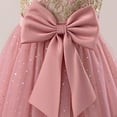 thumbnail image 3 of MEZZALL Dresses Girls Dress With Embroidery Flutter Sleeves Tutu Party Gown Birthday Celebration And Elegant Bow Formal Attire Adorable Kids Crew Neck Solid Color Child Sundress, 3 of 7