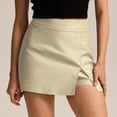 thumbnail image 6 of Lixiuxyad Skirt for Women High Waist Split Hem Skirt Pants For Stretchy Zipper Culottes Shorts Slacks,Beige, 6 of 7