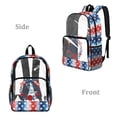 thumbnail image 2 of FKELYI July 4th USA Flag Rose Star Print 17 Inch Clear Backpack for Kids Schoolbag Lightweight Bookbag Large Capacity Transprent Backpacks for Teens Student Casual Daypack, 2 of 7