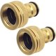 thumbnail image 1 of Ct Conector De Grifo De Latón Para Jardín De 2 Piezas, Adaptador Hembra A Ranurado 2 En 1 De 4/6 Pulgada, 1 of 5