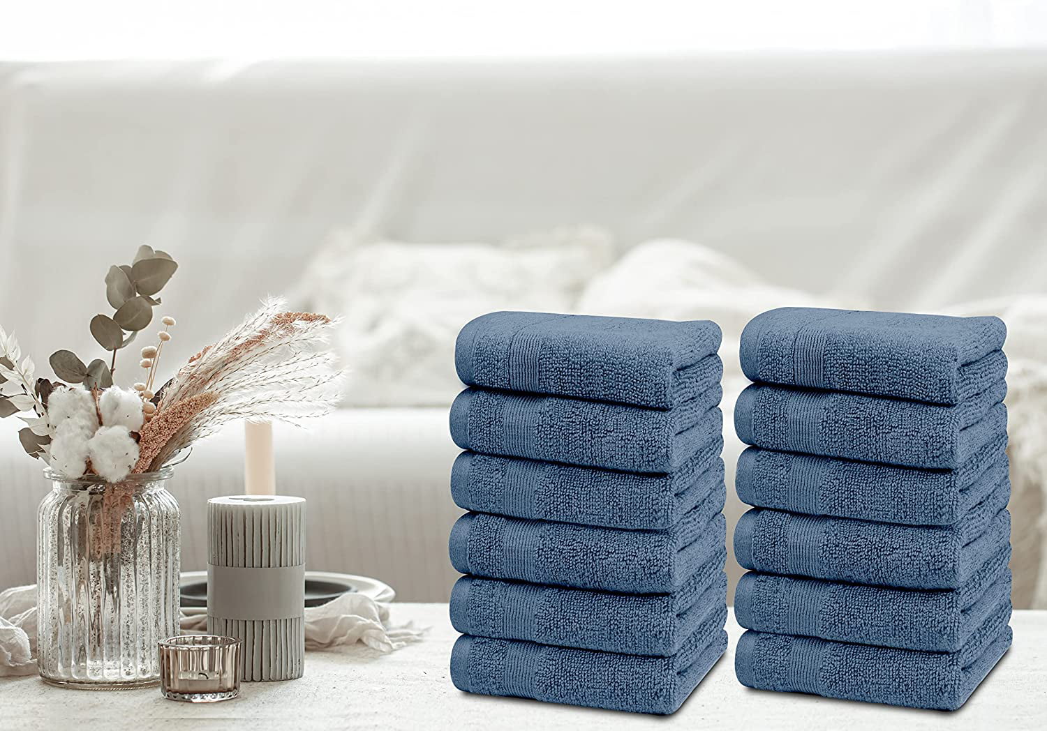 Wash Clothes for Bathroom - Cotton Face Towels Washcloths Bulk for Men or  Women, 12 Pack Ultra Soft Bath Towels Set, Absorbent Hotel-Spa-Kitchen