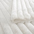 thumbnail image 3 of Regal Living Luxury Reversible Faux Fur Throw Blanket, Textured Stripe, White, 50" x 70'', 3 of 7