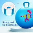 thumbnail image 2 of PLAYZAP Hopper Ball, Bouncy Ball with Handle for Kids, 18-inch Hippity Hoppity Hop Bounce Ball Toys, Sit and Bouncing Ball with Pump, Boys Girls Jumping Hopping Ball Gifts - Blue Dinosaur, 2 of 9