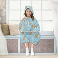 thumbnail image 7 of joogoo Wearable Blanket Hoodie for Cartoon Kangaroo Blue Flannel Sherpa Pocket 3-14 YR S, 7 of 7