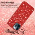 thumbnail image 4 of Compatible with iPhone 16 Pro Max Case Glitter Shockproof, iPhone 16 Pro Max Phone Case Bling Sparkly TPU and PC Silicone Shiny Girl Women Thin Protective Cover (Red), 4 of 7