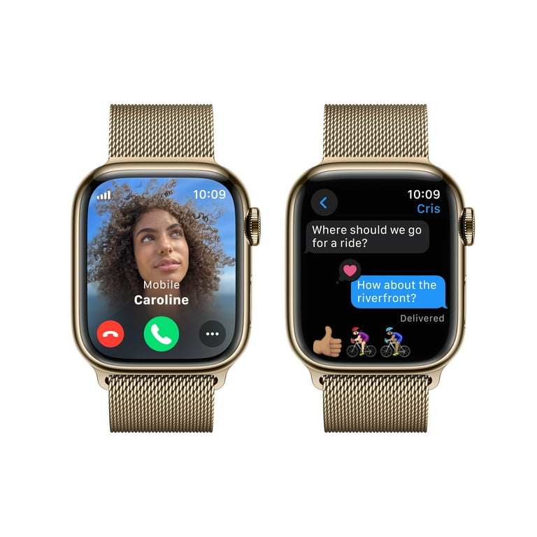 New Apple Watch Series 9, GPS + Cellular, 41mm Gold Stainless Steel Case with Milanese Loop - Walmart.com New Apple Watch Series 9, GPS + Cellular, 41mm Gold Stainless Steel Case with Milanese Loop - Walmart.com